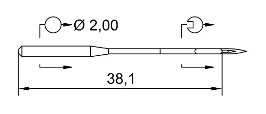 AIGUILLE MACHINE 134-35-R-N° 90-CHROME