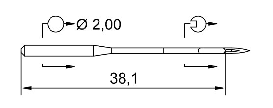 AIGUILLE MACHINE 134-35-R-N° 150-CHROME