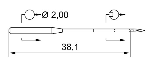 AIGUILLE MACHINE 134-35-R-N° 160-CHROME