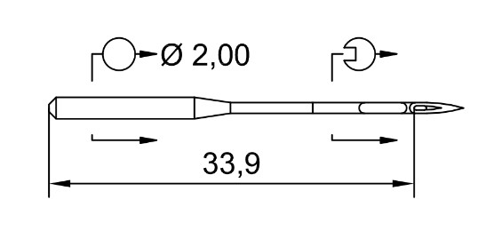 AIGUILLE MACHINE 134-R-SERV7-N° 80-CHROME