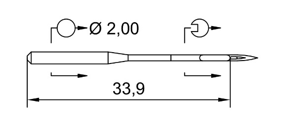 AIGUILLE MACHINE 134-SKF-N° 80-CHROME