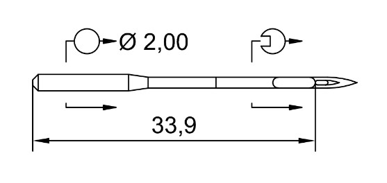 AIGUILLE MACHINE 134-VR-N° 120-CHROME