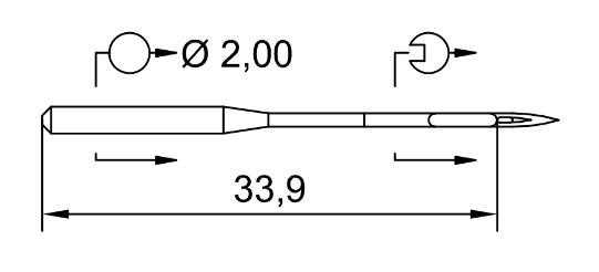 AIGUILLE MACHINE 134-SPI-N° 80-CHROME