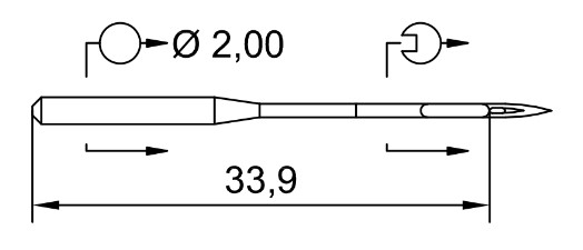 AIGUILLE MACHINE 134-SPI-N° 90-CHROME