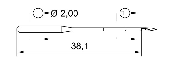 AIGUILLE MACHINE 134-35-LR-N° 90-CHROME