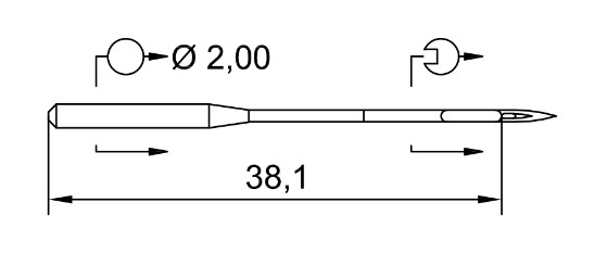 AIGUILLE MACHINE 134-35-R-N° 180-CHROME