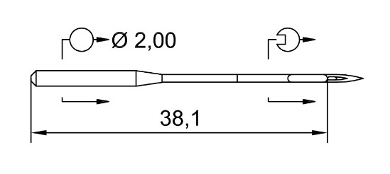 AIGUILLE MACHINE 134-35-S-N° 80-CHROME