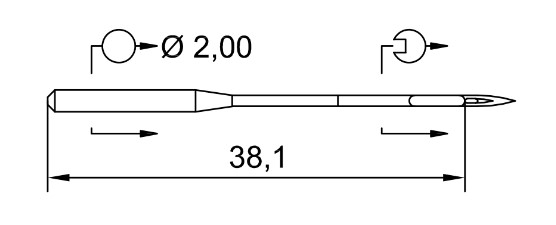 AIGUILLE MACHINE 134-35-S-N° 140-CHROME