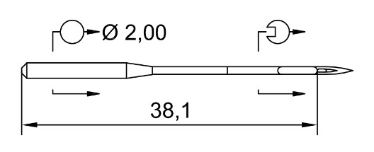 AIGUILLE MACHINE 134-35-RS-N° 90-CHROME