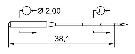 AIGUILLE MACHINE 134-35-RS-N° 100-CHROME