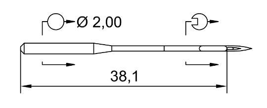 AIGUILLE MACHINE 134-35-VR-N° 110-CHROME