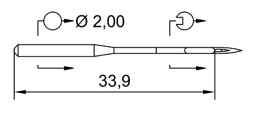 AIGUILLE MACHINE 134-R-N° 55-CHROME