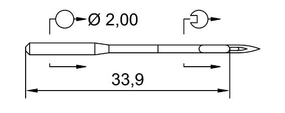 AIGUILLE MACHINE 134-R-N° 130-CHROME