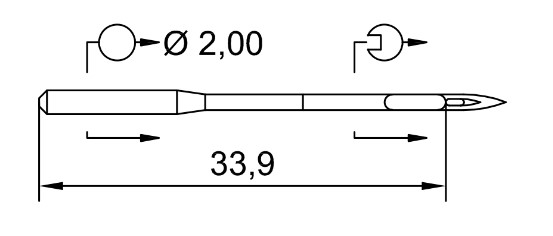 AIGUILLE MACHINE 134-R-N° 140-CHROME