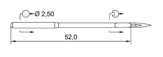 AIGUILLE MACHINE 328-R-N° 250-CHROME