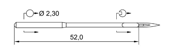 AIGUILLE MACHINE 328-R-N° 180-CHROME