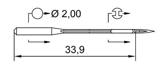 AIGUILLE MACHINE 558-SERV7-R-N° 110-CHROME