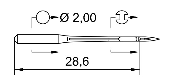 AIGUILLE MACHINE B27-R-N° 65-CHROME