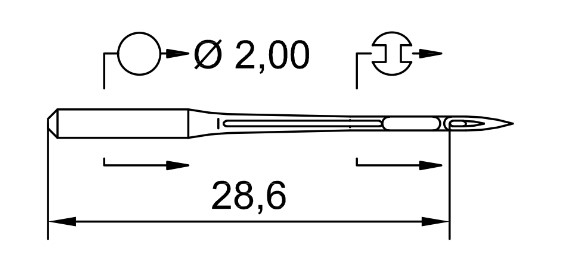 AIGUILLE MACHINE B27-RS-N° 110-CHROME