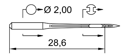 AIGUILLE MACHINE B27-FG-N° 65-CHROME