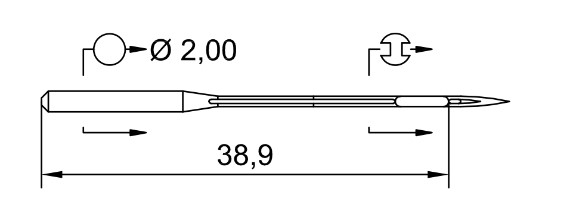 AIGUILLE MACHINE UY 128 GAS-R-N° 60-CHROME