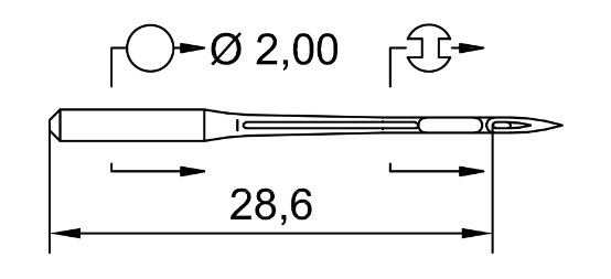 AIGUILLE MACHINE B27-R-N° 70-CHROME