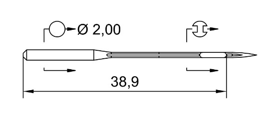 AIGUILLE MACHINE UY 128 GAS-R-N° 65-CHROME