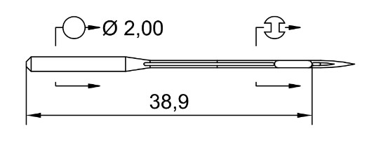 AIGUILLE MACHINE UY 128 GAS-R-N° 100-CHROME