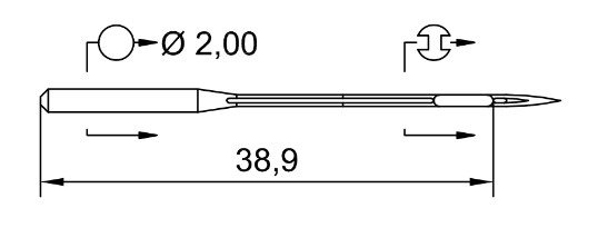 AIGUILLE MACHINE UY 128 GAS-FFG-N° 65-CHROME