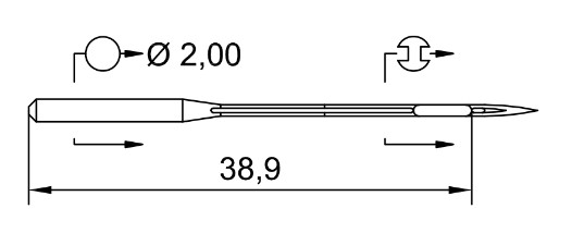 AIGUILLE MACHINE UY 128 GBS-FG-N° 65-CHROME