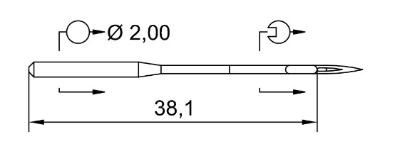 AIGUILLE MACHINE 134-35-LBR-N° 110-CHROME