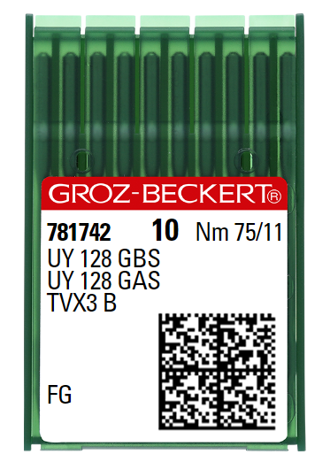 AIGUILLE MACHINE UY 128 GBS-FG-N° 75-CHROME-781742